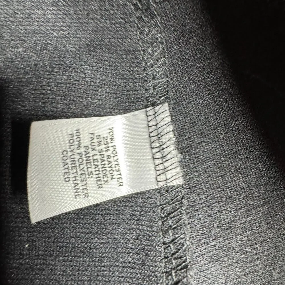 Trouve Nordstrom Womens Pants NWT Black Pull On Leggings Faux Leather Size L - Picture 3 of 9